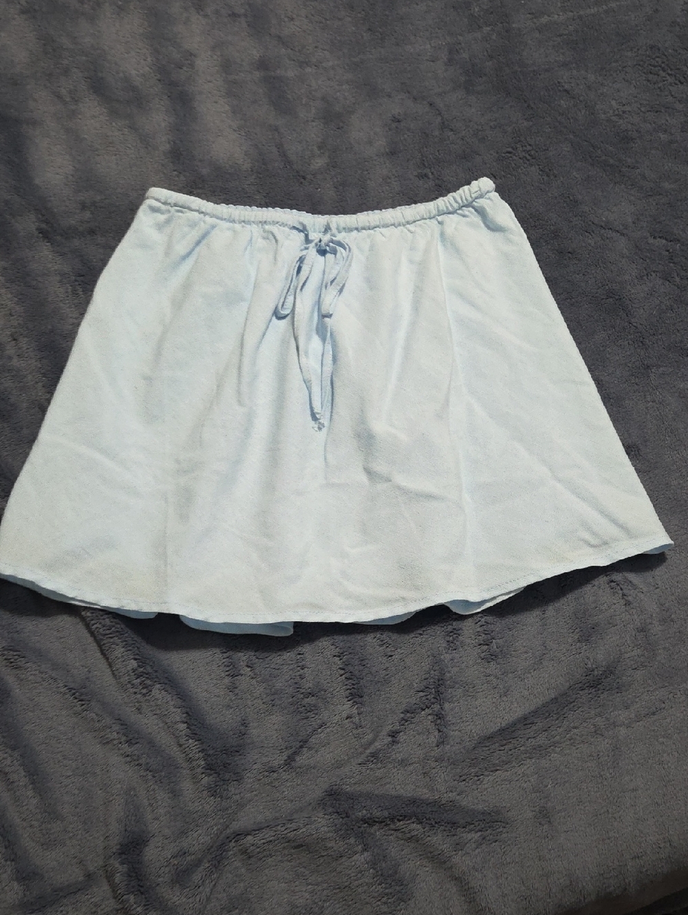 Soft Light Blue Mini Skirt with Drawstring Waist